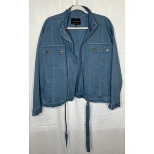 Womens Lucky Brand Vintage Denim Jacket w/ Drawstring Waist, 100% Cotton, Sz L